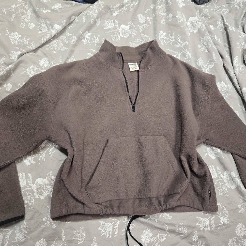 Victoria's Secret Brown Half-Zip Fleece Pullover